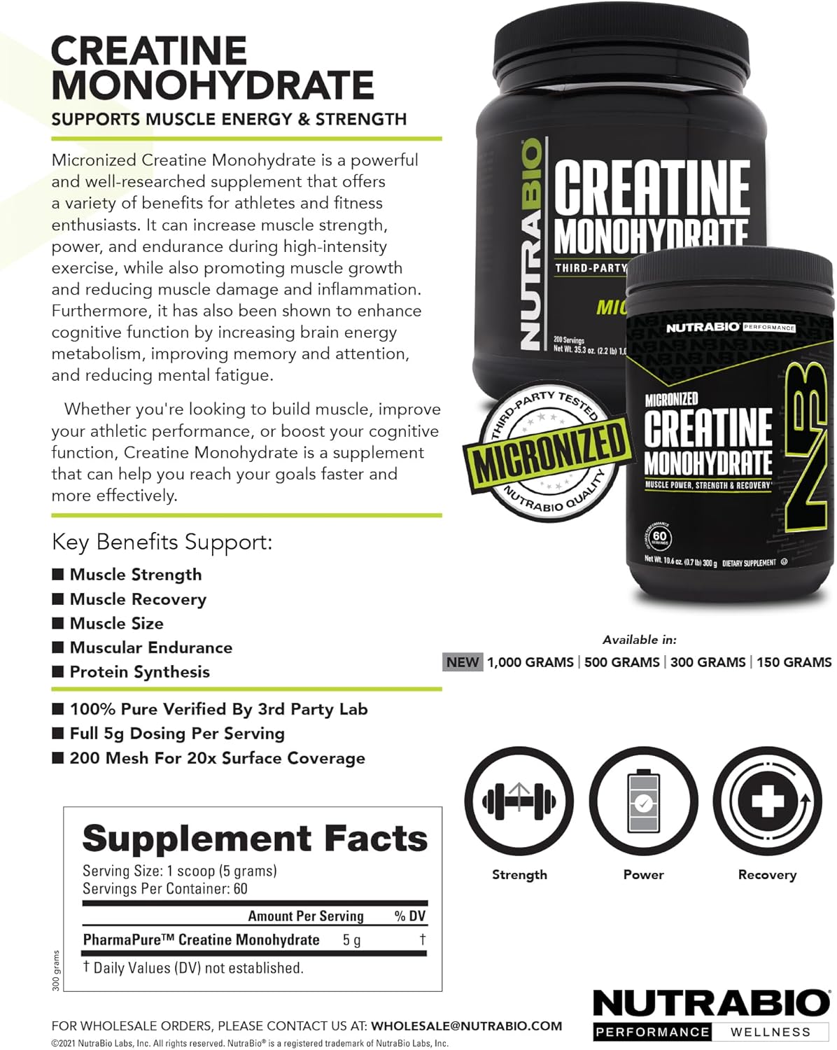 Nutrabio Creatine Monohydrate